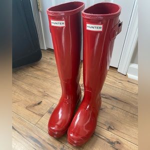 Hunter Rain Boots Tall Color Red Size 8